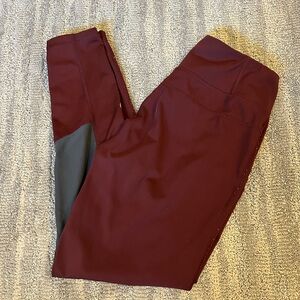 Mountain Hardwear Maroon and Gray Leggings